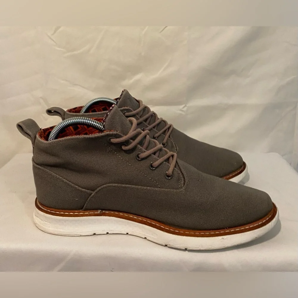 Ben Sherman Men’s Gray Fabric Lace Up Round Toe Comfort Ankle Boot Size 9‎